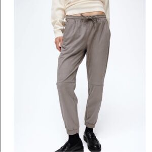 Zara Gray Faux Suade Pants/Joggers